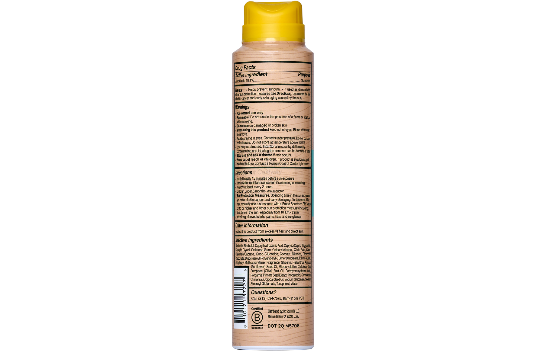 Dr. Squatch Spray Sunscreen | SPF 30 UVA/UVB Protection | Non-Greasy Mineral Sunscreen for Men