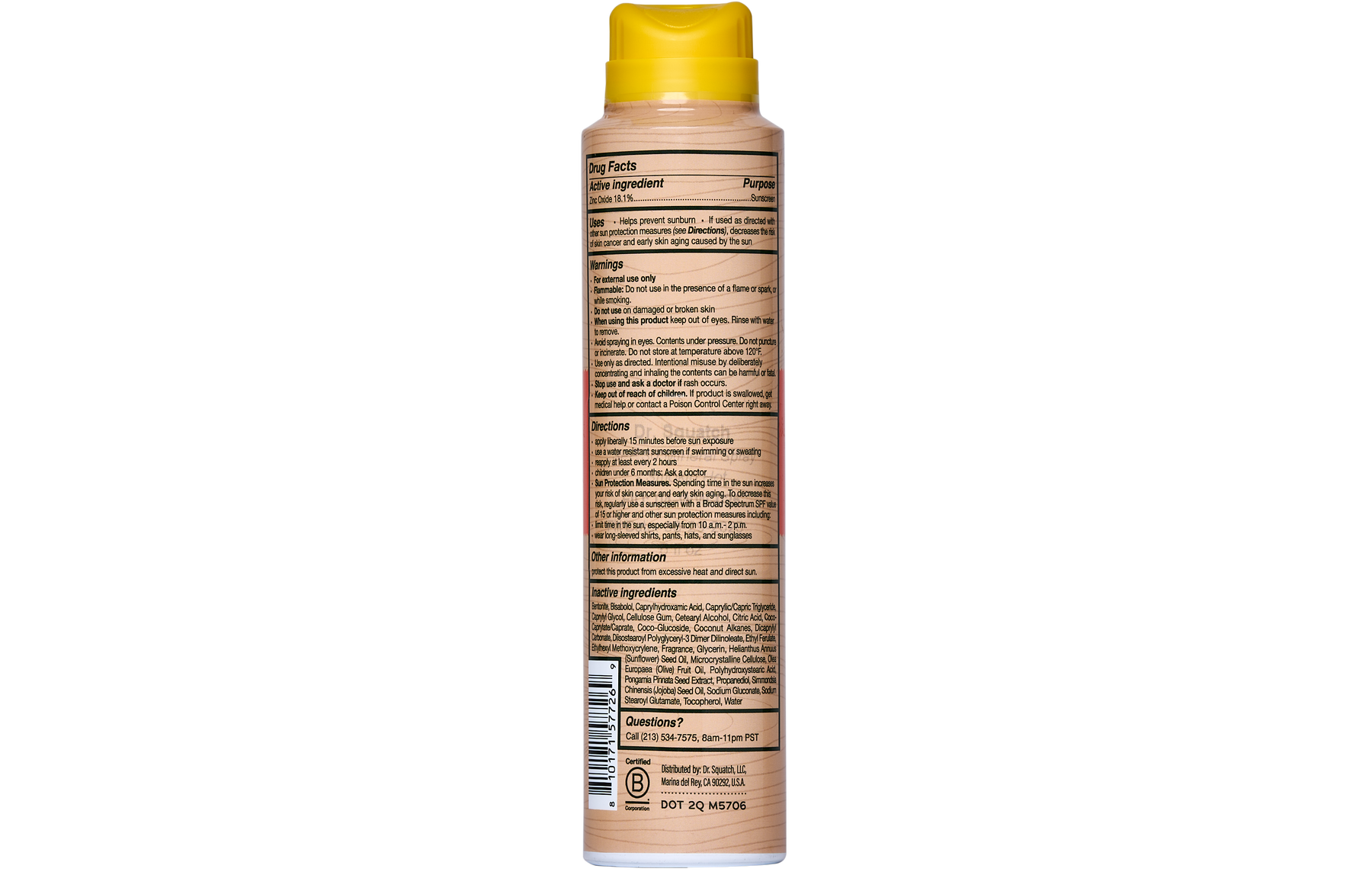 Dr. Squatch Spray Sunscreen | SPF 30 UVA/UVB Protection | Non-Greasy Mineral Sunscreen for Men