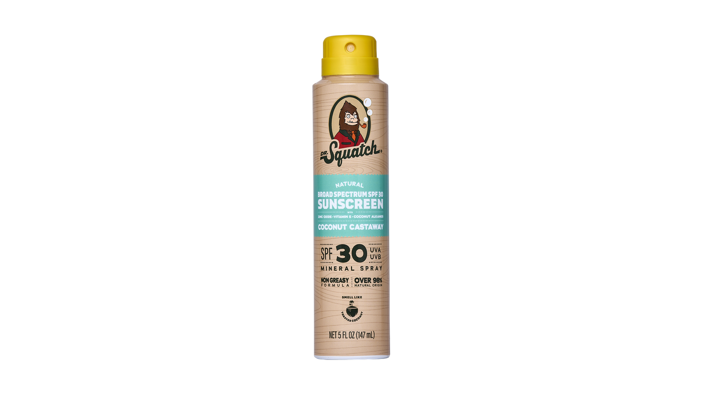 Dr. Squatch Spray Sunscreen | SPF 30 UVA/UVB Protection | Non-Greasy Mineral Sunscreen for Men