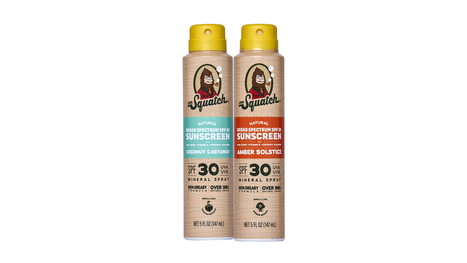 Dr. Squatch Spray Sunscreen | SPF 30 UVA/UVB Protection | Non-Greasy Mineral Sunscreen for Men